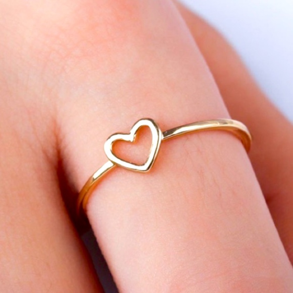 [GOLD] Simple Delicate Dainty Love Heart Ring❤️💫✨